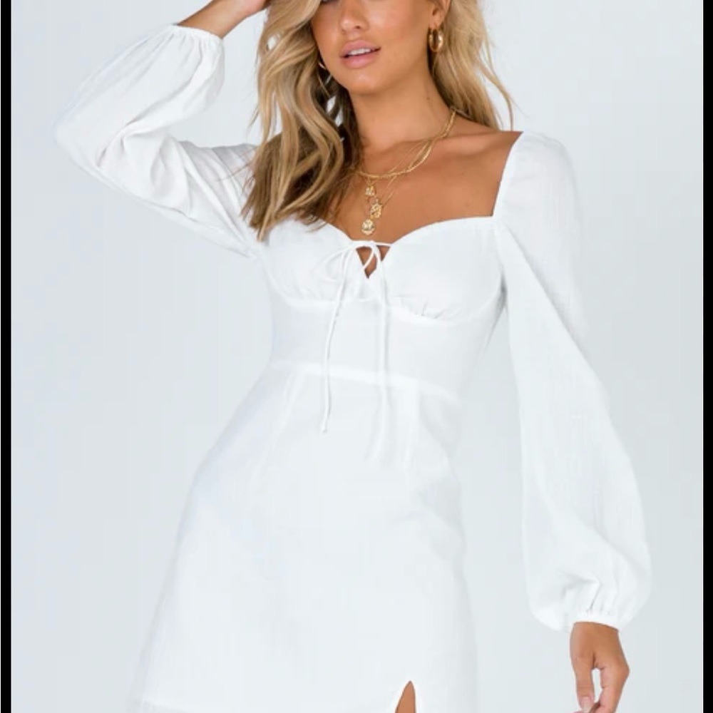 Princess Polly White Long Sleeve Dress